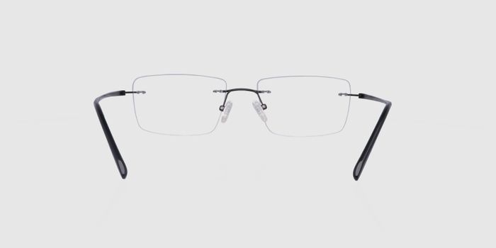  Black Rimless Rectangle Eyeglasses for Men and Women