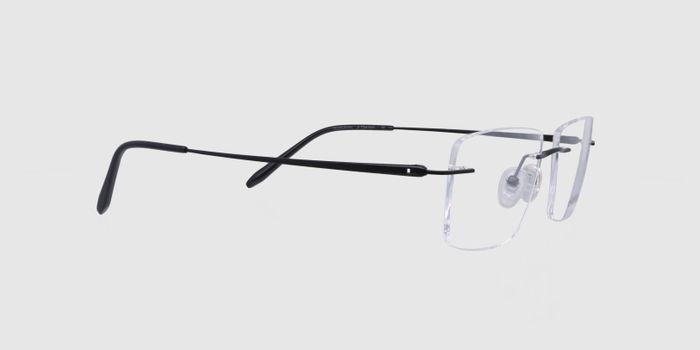  Black Rimless Rectangle Eyeglasses for Men and Women
