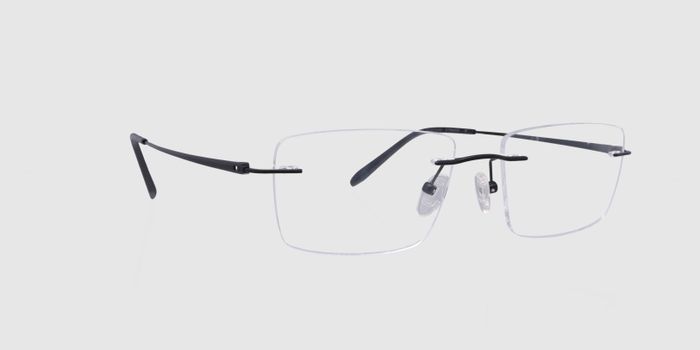  Black Rimless Rectangle Eyeglasses for Men and Women