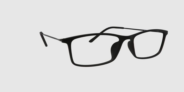  Black Full frame Rectangle Eyeglasses for Men