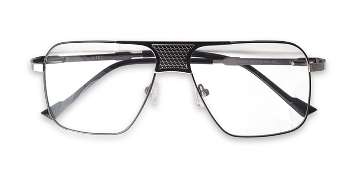  Black Full Frame Square Eyeglasses for Men and Women