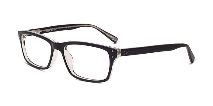 NIKE Black Full Frame Rectangle Eyeglasses for Men and Women
