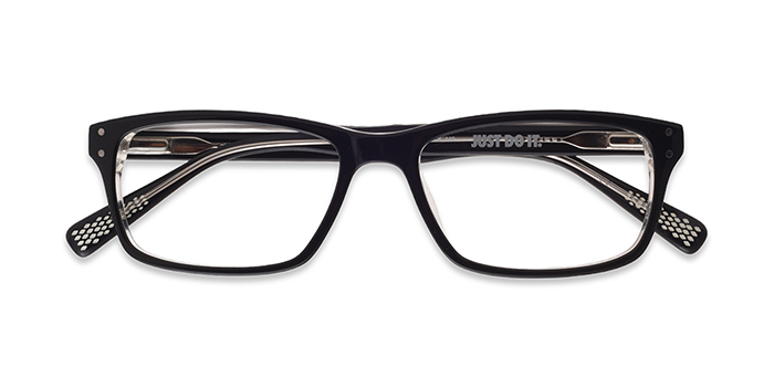 NIKE Black Full Frame Rectangle Eyeglasses for Men and Women