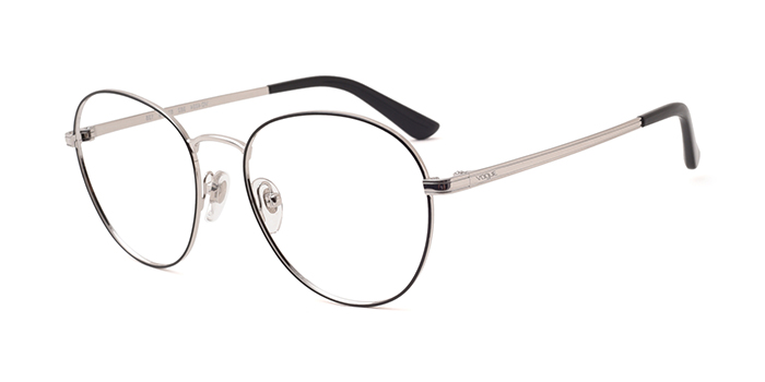 VOGUE Black Full Frame Round Eyeglasses for Women