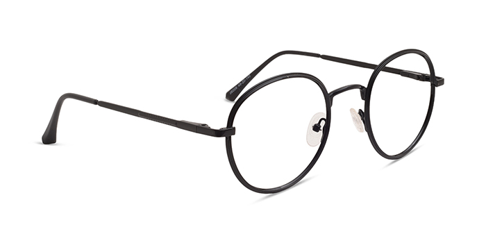  Black Full Frame Round Eyeglasses for Men and Women