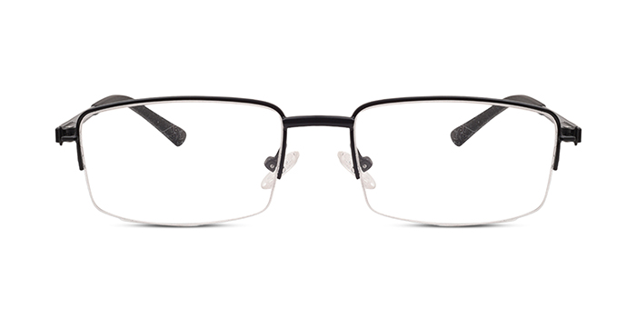  Black Half Frame Rectangle Eyeglasses for Men and Women