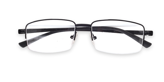  Black Half Frame Rectangle Eyeglasses for Men and Women