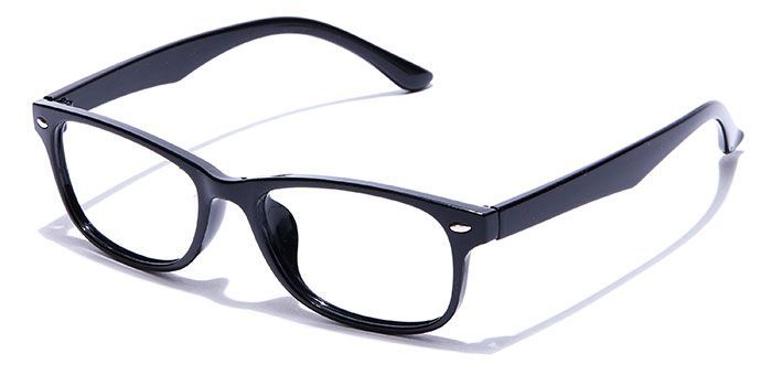  Glossy Black Full Frame Rectangle Computer Glasses for Men and Women