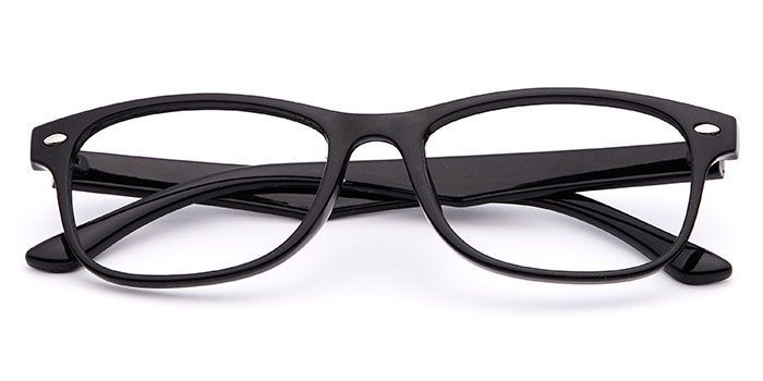  Glossy Black Full Frame Rectangle Computer Glasses for Men and Women