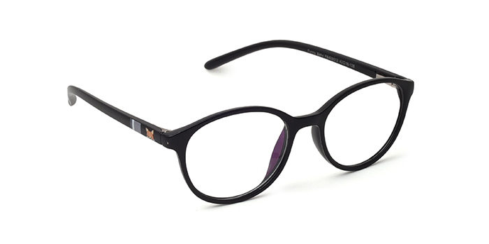  Black Full Frame Round Eyeglasses for Kids