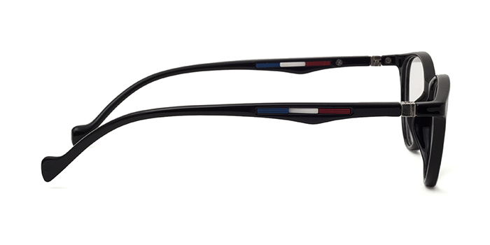  Black Full Frame Oval Eyeglasses for Kids