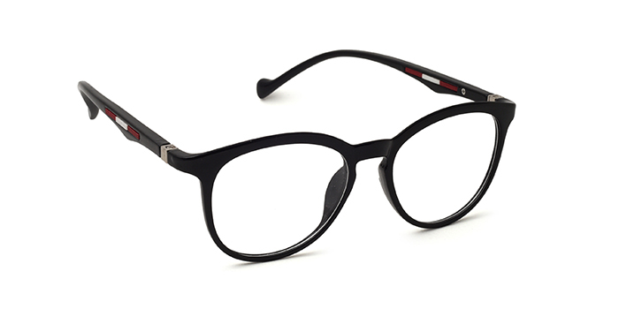  Black Full Frame Round Eyeglasses for Kids