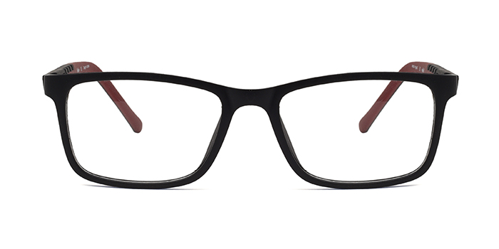  Black Full Frame Rectangle Eyeglasses for Kids