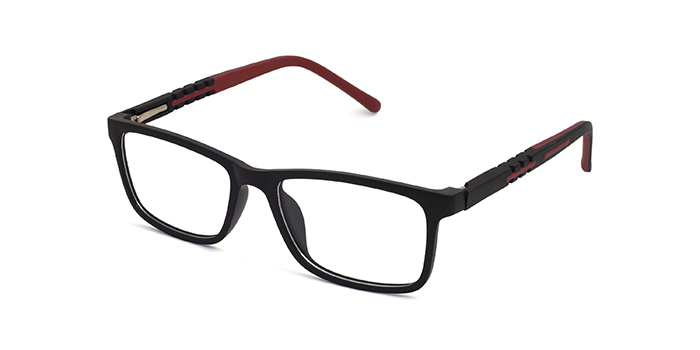  Black Full Frame Rectangle Eyeglasses for Kids