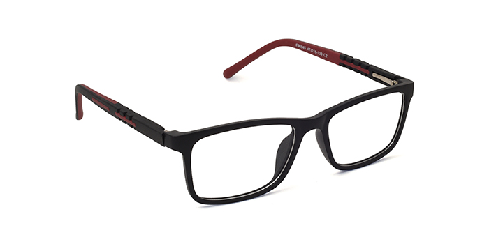  Black Full Frame Rectangle Eyeglasses for Kids