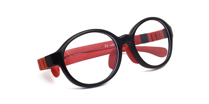  Black Full Frame Oval Eyeglasses for Kids