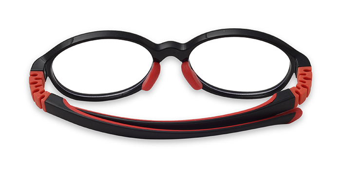  Black Full Frame Oval Eyeglasses for Kids