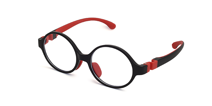  Black Full Frame Round Eyeglasses for Kids