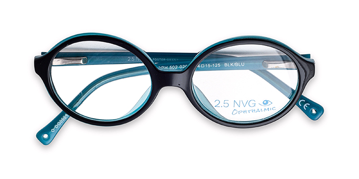 2.5 NVG by Essilor Black Full Frame Round  Eyeglasses for Kids