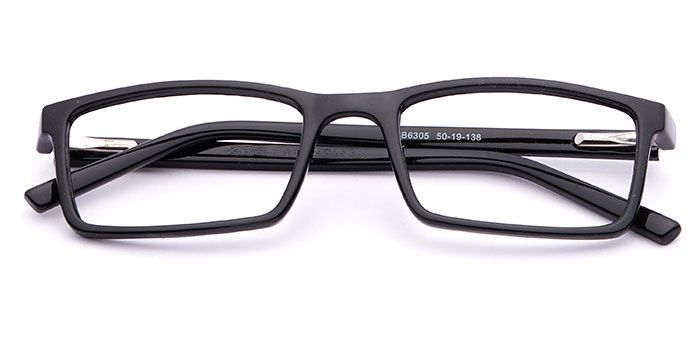  Black Full Frame Rectangle Computer Glasses for Men