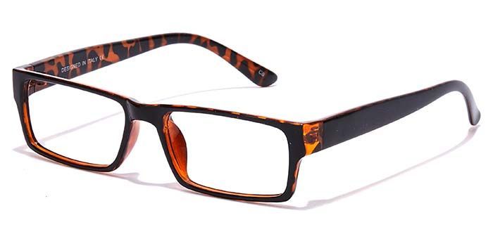  Black Full Frame Rectangle Computer Glasses for Men