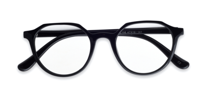  Black Full Frame Round Eyeglasses for Men and Women