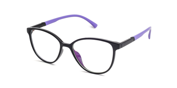  Black Full Frame Oval Eyeglasses for Women