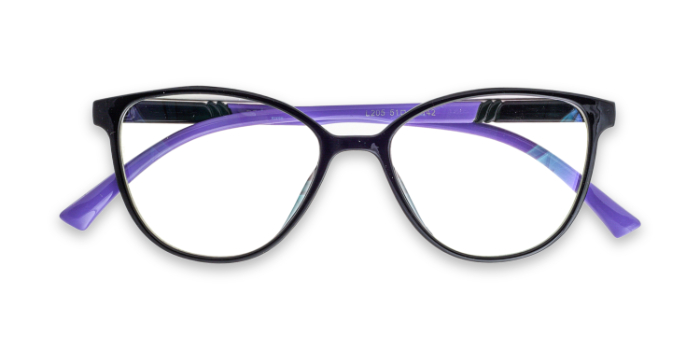  Black Full Frame Oval Eyeglasses for Women