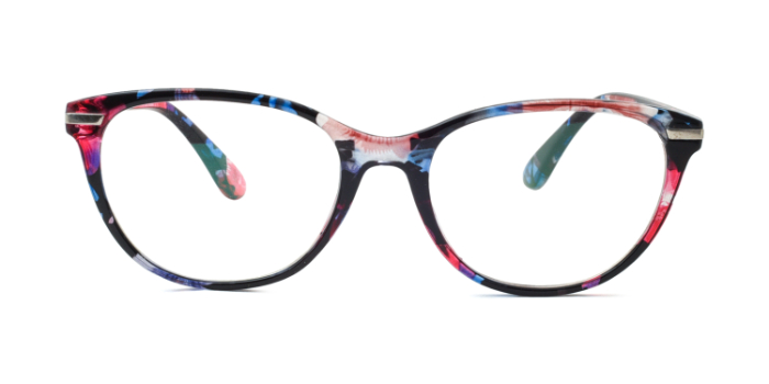  Floral Full Frame Oval Eyeglasses for Women