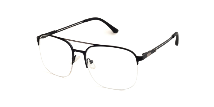  Black Half Frame Square Eyeglasses for Men and Women