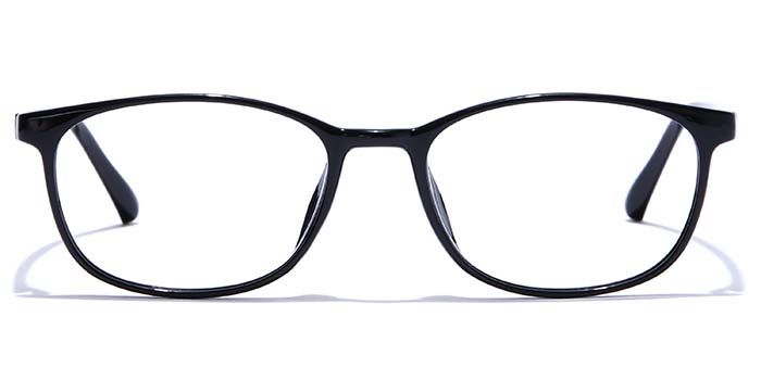  Glossy Black Full Frame Oval Eyeglasses for Women