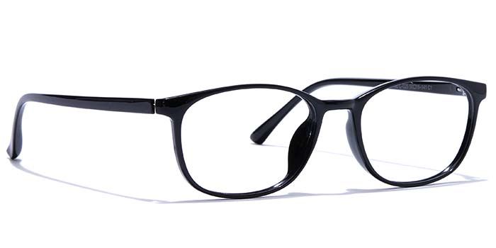  Glossy Black Full Frame Oval Eyeglasses for Women