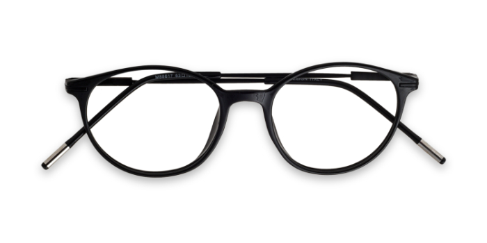  Black Full Frame Round Eyeglasses for Men and Women