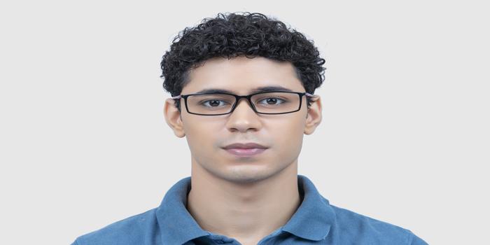  Black Full frame Rectangle Eyeglasses for Men and Women