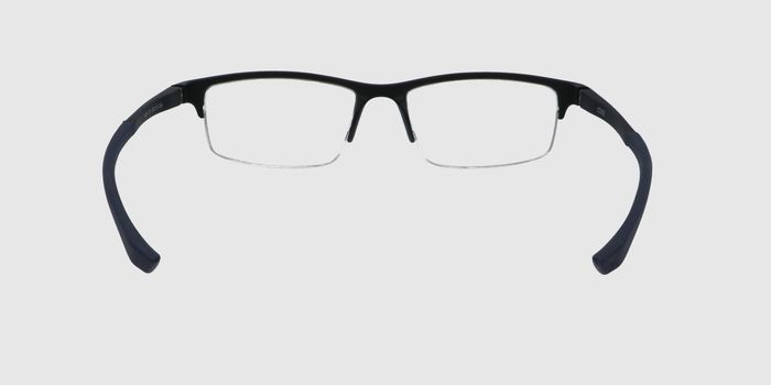  Black Half rim Rectangle Eyeglasses for Men