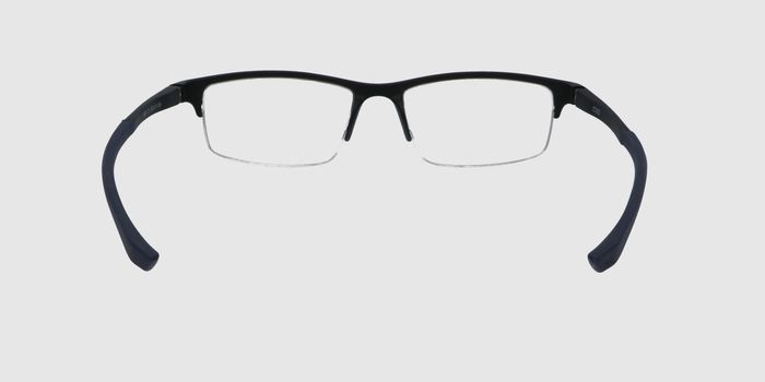  Black Half rim Rectangle Eyeglasses for Men