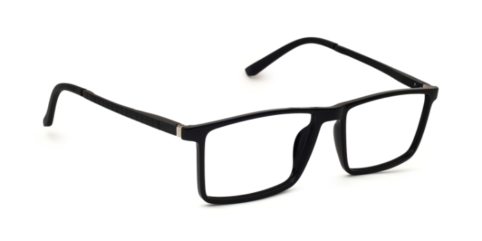  Black Full Frame Rectangle Eyeglasses for Men and Women