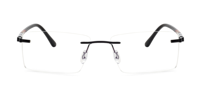  Black Rimless Rectangle Eyeglasses for Men and Women