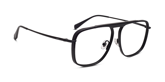 EYENIC Black Full Frame Wayfarer Eyeglasses for Men and Women