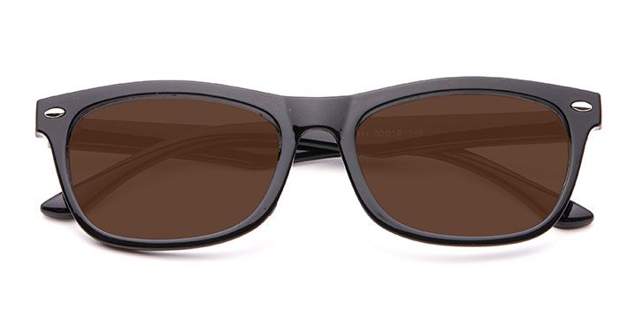  Glossy Black Full Frame Wayfarer Color Blind Glasses