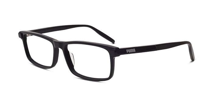 PUMA Black Full Frame Rectangle Eyeglasses for Men and Women