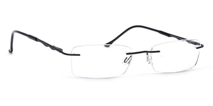  Black Rimless Rectangle Computer Glasses for Men and Women