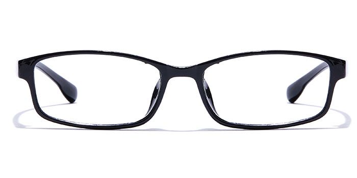  Glossy Black Full Frame Rectangle Computer Glasses for Men and Women