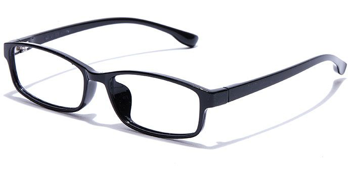  Glossy Black Full Frame Rectangle Computer Glasses for Men and Women