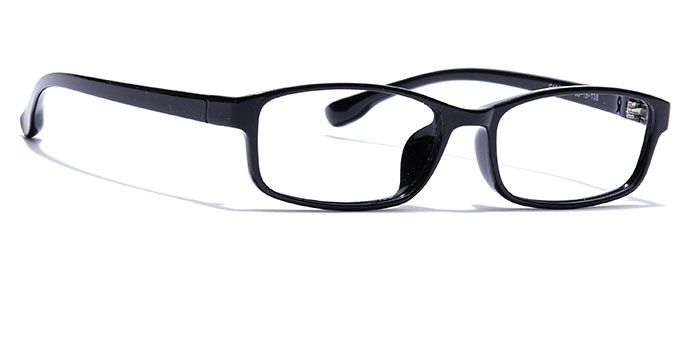  Glossy Black Full Frame Rectangle Computer Glasses for Men and Women