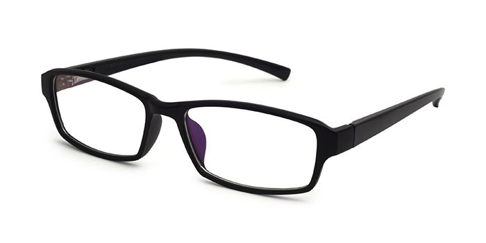  Black Full Frame Rectangle Computer Glasses for Kids