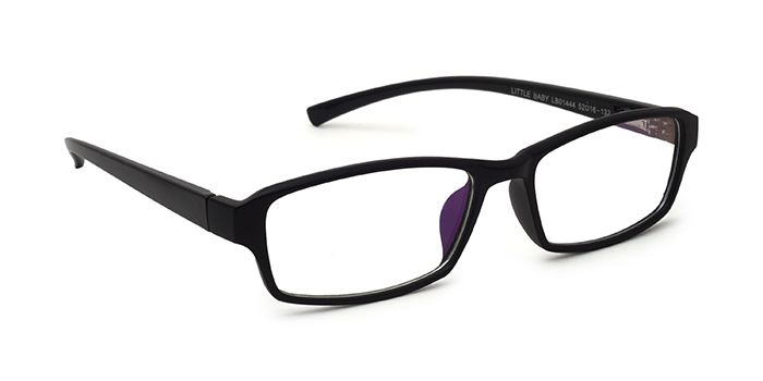  Black Full Frame Rectangle Computer Glasses for Kids