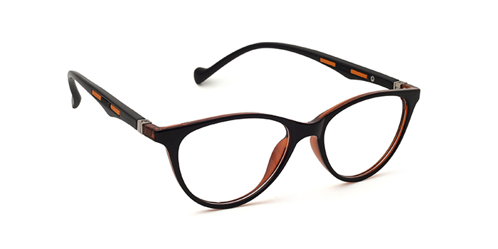  Black Full Frame Oval Eyeglasses for Kids