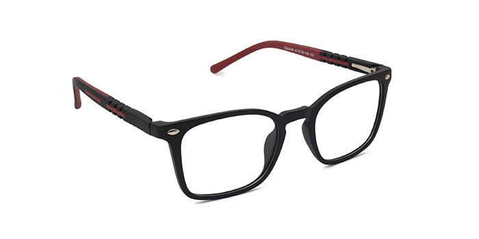  Black Full Frame Square Eyeglasses for Kids