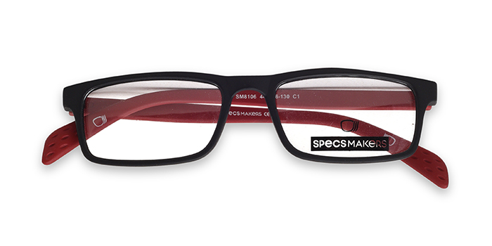 SPECSMAKERS Black Full Frame Rectangle Eyeglasses for Kids